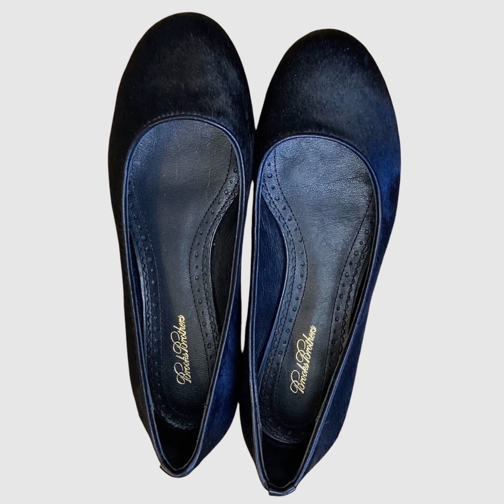Brooks Brothers Black Calf Hair Ballet Flats size 6.5 New in box